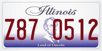 IL license plate Z870512