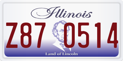 IL license plate Z870514