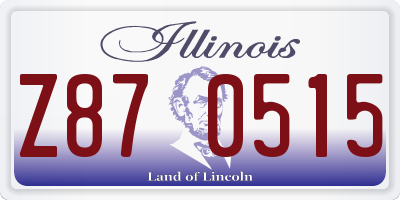 IL license plate Z870515