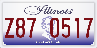 IL license plate Z870517