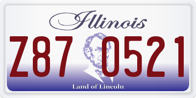 IL license plate Z870521