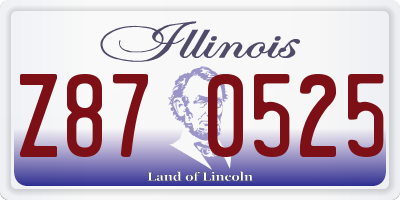 IL license plate Z870525