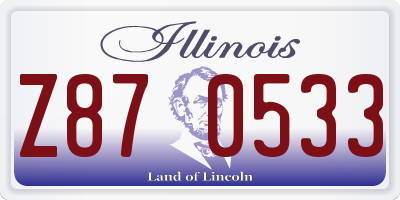 IL license plate Z870533