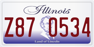 IL license plate Z870534