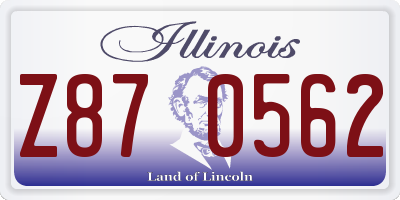 IL license plate Z870562