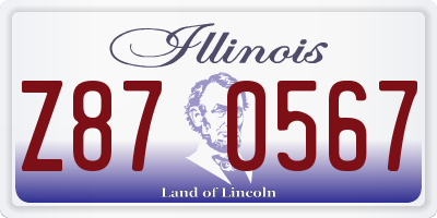 IL license plate Z870567
