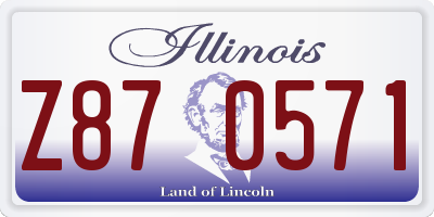 IL license plate Z870571