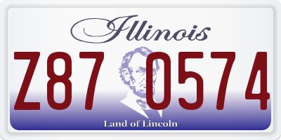 IL license plate Z870574