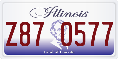 IL license plate Z870577