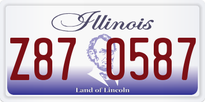 IL license plate Z870587