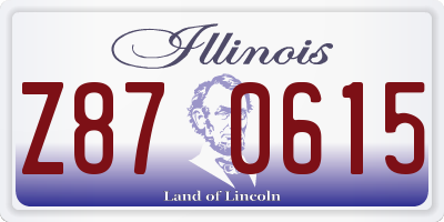 IL license plate Z870615
