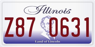 IL license plate Z870631