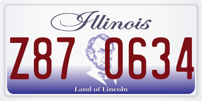 IL license plate Z870634