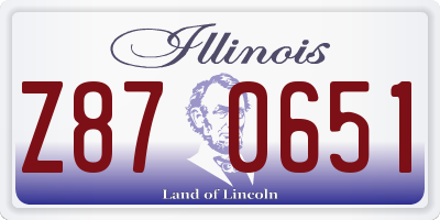 IL license plate Z870651