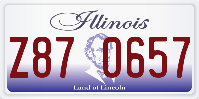 IL license plate Z870657