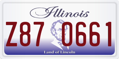 IL license plate Z870661