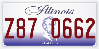 IL license plate Z870662