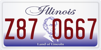IL license plate Z870667