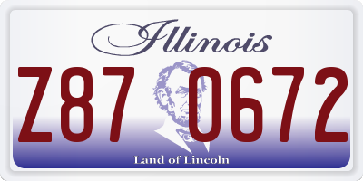 IL license plate Z870672