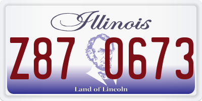 IL license plate Z870673