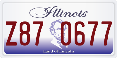 IL license plate Z870677