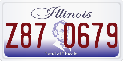 IL license plate Z870679