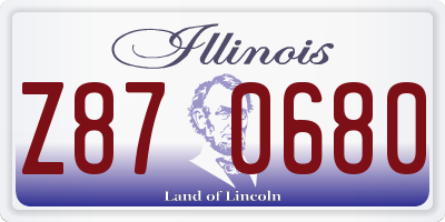 IL license plate Z870680