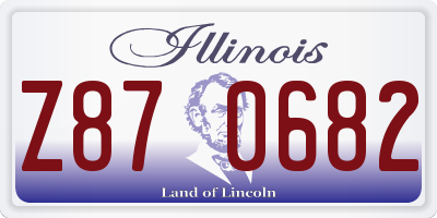 IL license plate Z870682