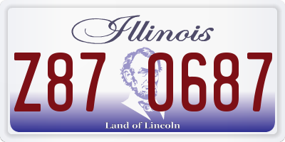 IL license plate Z870687