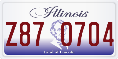 IL license plate Z870704
