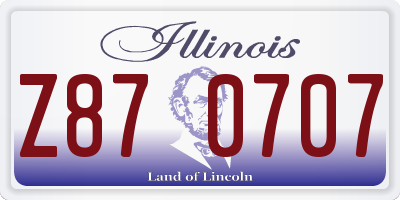 IL license plate Z870707