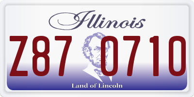 IL license plate Z870710