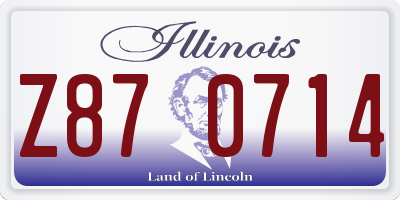 IL license plate Z870714