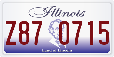 IL license plate Z870715