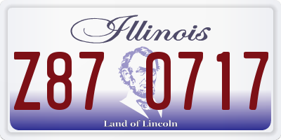 IL license plate Z870717