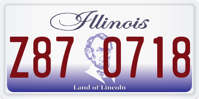IL license plate Z870718