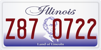 IL license plate Z870722