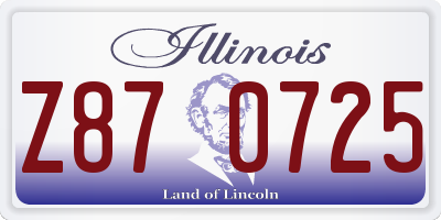 IL license plate Z870725