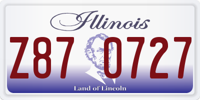 IL license plate Z870727