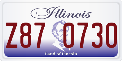 IL license plate Z870730