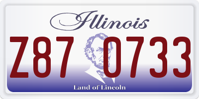 IL license plate Z870733