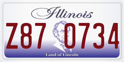 IL license plate Z870734