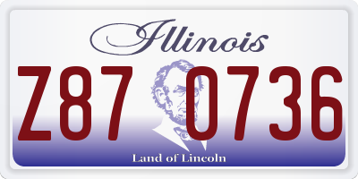 IL license plate Z870736