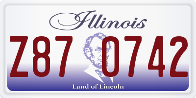 IL license plate Z870742