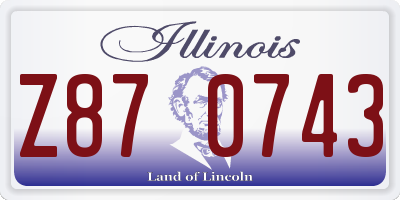 IL license plate Z870743