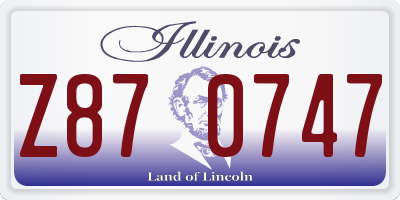 IL license plate Z870747