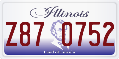 IL license plate Z870752