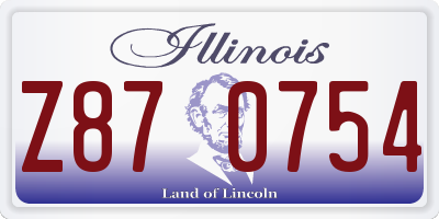 IL license plate Z870754