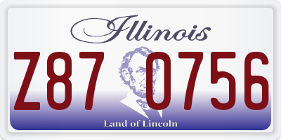 IL license plate Z870756
