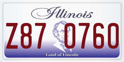 IL license plate Z870760